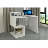 Dmora Schreibtisch Dchichizol, linearer Schreibtisch mit Ablagefächern, Mehrzweck-Büroschreibtisch mit Platte, 100x50h93 cm, Weiß