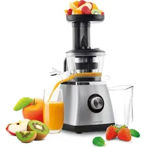 Sencor Drehender-Entsafter Slow Juicer Mattes Chrom/Schwarz