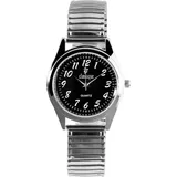 Classique Herrenuhr mit Edelstahlzugarmband - Silber/Schwarz