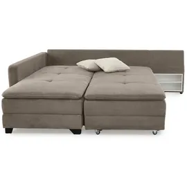 luma-home Ecksofa-Dauerschläfer, Braun, Taupe, & Couches, Wohnlandschaften, Ecksofas