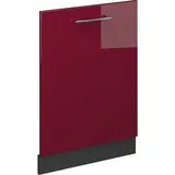 Vicco Geschirrspülblende Fame-Line, Bordeaux Hochglanz/Anthrazit, 60 cm ohne Arbeitsplatte