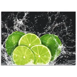 ARTland Küchenrückwand ARTLAND "Limone mit Spritzwasser", grün, B:70cm H:50cm, Aluminium, Spritzschutzwände, Alu Spritzschutz mit Klebeband, einfache Montage
