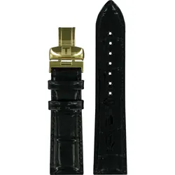 Tissot - Leder Tissot Tradition Lederband Schwarz 20/18mm T600037728 - alligator-prägung,rind,schwarz