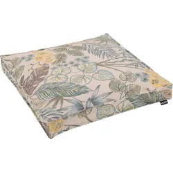 Sitzkissen H.O.C.K. "Eliza-Bouquet Outdoor Sitzkissen", beige (natur, creme, geblümt), B:50cm H:5cm L:50cm, Polyacryl, Dekokissen_Sitzkissen_Kissenhüllen, Outdoor geeignet