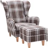 Supellex Sofia Ohrensessel mit Hocker | Design Oxford