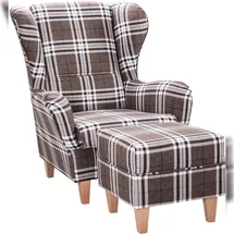 Supellex Sofia Ohrensessel mit Hocker | Design Oxford