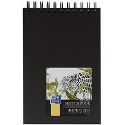 Oxford Sketchbook A5 Spiralbindung - 40 Blatt schwarz