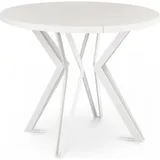 WFL Group Esstisch, Weiß, Holzwerkstoff, 10-Sitzer, Rund,Rund, 100x76x100 cm, Esszimmer, Tische, Esstische