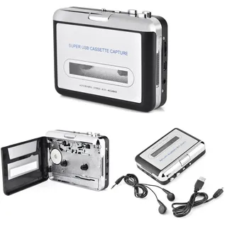 Kassettenspieler Kassette MP3 Konverter Retro Auto Reverse Kassettenspieler Audio Tragbarer CD-Player Konverter Konverter Audio Musik-Player mit Kopfhörer