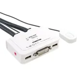 InLine KVM Switch 2-fach DVI-D USB mit Audio integr. Kabel
