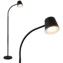 Briloner - LED Stehlampe kabellos mit Touch, stufenlos dimmbar, Akku & Lichtquelle tauschbar, Akku Stehleuchte, Leselampe, Wohnzimmerlampe, Deckenfluter, Standleuchte, 126,5 cm hoch, Schwarz