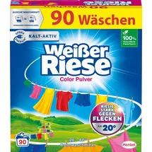 Weißer Riese Color Pulver gegen Flecken, 4,5kg, Waschladungen), 90