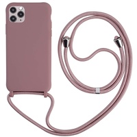 TANGNI Handykette Hülle für iPhone 11 Hülle Necklace Hülle mit Kordel zum Umhängen Silikon Handy Schutzhülle mit Band - Schnur mit Case zum umhängen -Rosa