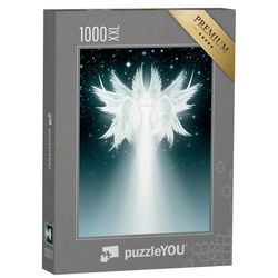puzzleYOU Puzzle Puzzle 1000 Teile XXL „Ein mehrflügeliger Engel am Nachthimmel“, 1000 Puzzleteile, puzzleYOU-Kollektionen Engel