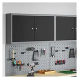 vidaXL Werkzeugschrank Metall 100 x 20 x 55 cm Schwarz/Grau