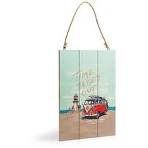 Volkswagen 1H2087002C Holzschild T1 Bulli Motiv Schild Strand Wandbild, Time to get out