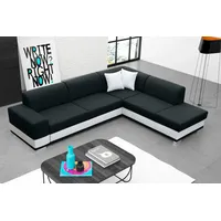 JVmoebel Ecksofa Schlafcouch mit Bettfunktion und Stauraum in Braun und Weiß, Made in Europa grau