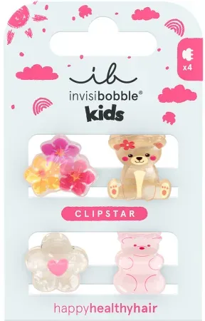 Invisibobble Clipstar Kids Bearly Bloomed 4 Stück