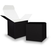 itenga Geschenkpapier 50x itenga Würfelbox aus Karton 5x5cm schwarz Gastgeschenk