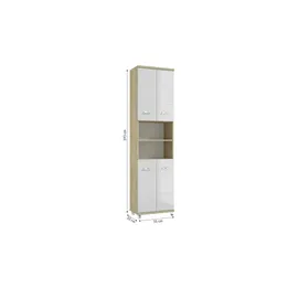 Möbel Kraft Nehmitzsee Hochschrank 51 x 192,5 x 32 cm Mehrfarbig Hochglänzend