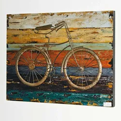 Vintage Garderobe in Bunt Fahrrad Motiv