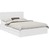 vidaXL Aufbewahrungsbett mit Kopfteil Weiß 140 x 200 cm Holzwerkstoff 3412269