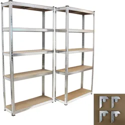 Steckregal 180x90x30 cm 2er Set Schwerlastregal 875kg Lagerregal Kellerregal ...