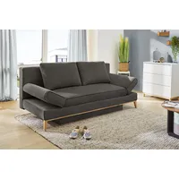 Schlafsofa JOCKENHÖFER GRUPPE "Yann" Sofas Gr. B/T: 198cm x 92cm, Chenille, grau (dunkelgrau) 2-Sitzer-Sofa Schlafsofa inklusive Bettfunktion, StauraumBettkasten, verstellbare Armlehnen