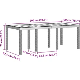 vidaXL Garten Essgruppe 7 pcs Braun Polypropylen - Braun