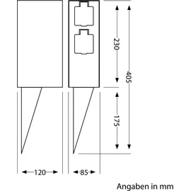 ledscom.de Garten-Steckdosensäule POMI mit Erdspieß für außen, IP44, Timer/Zeitschaltuhr, 2-Fach, Edelstahl, eckig, 23cm