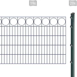 Arvotec Doppelstabmattenzaun ARVOTEC "EXCLUSIVE 100 zum Einbetonieren "Ring" mit Zierleiste", grau (anthrazit), H:100cm, Stahl, Kunststoff, Zaunelemente, Zaunhöhe 100 cm, Zaunlänge 2 - 60 m