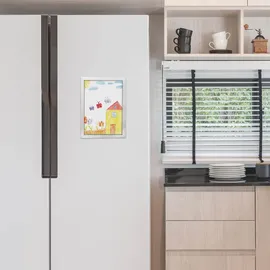 Europel Selbstklebender magnetischer Info-Rahmen aus PVC, A5 Schwarz, 2er Set, einfach ablösbar durch Magnet, doppelseitig, Hoch- oder Querformat, 23,8 x 17,6 cm