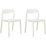 Beliani Esszimmerstuhl, Weiß, Kunststoff, 1-Sitzer, 48x77x51 cm, Esszimmer, Stühle, Esszimmerstühle, Vierfußstühle