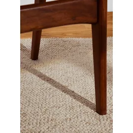 ELLE DECORATION Rocco - Weicher Flachgewebe Teppich, Maschinen Waschbar, Woll Optik, Langlebig & Nachhaltig, Modern, Skandi Look für Wohnzimmer, Esszimmer, Schlafzimmer, Flur - Creme, 80x150cm