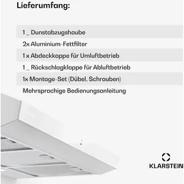 Klarstein Dunstabzugshaube, Abluft-Dunstabzugshaube 90cm, Dunstabzug mit Filter Spülmaschinenfest, LEDs & Touch-Bedienfeld, Leise Abzugshaube mit 175 m3/h Abluftleistung SenseControl integrierte Touch-Steuerung Edelstahl Acrylglasfront