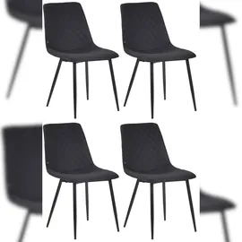 CLP 4er Set Esszimmerstühle Telde Stoff schwarz