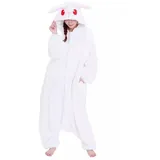 Metamorph Kostüm Albino Hase Kigurumi, Das Original aus Japan: kuscheliger Onesie von Sazac weiß