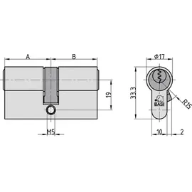 BASI Profil-Doppelzylinder 35 / 45mm