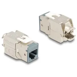 DeLock Keystone Modul RJ45 Buchse zu LSA Cat.6A werkzeugfrei grau Set 10 Stück