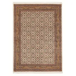 Orientteppich OCI DIE TEPPICHMARKE "Himla Herati" Gr. 7, beige (creme, beige), B:250cm H:20mm L:350cm, Wolle, Teppiche, Fransenteppich, reine Wolle, hochwertig handgeknüpft, mit Fransen, warmes Raumklima
