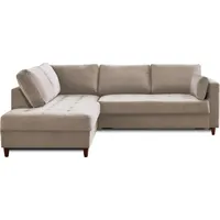 Lisa Design ANNA, Ecksofa mit Schlaffunktion, 5-Sitzer, moderner Stil, links , Beige - Beige