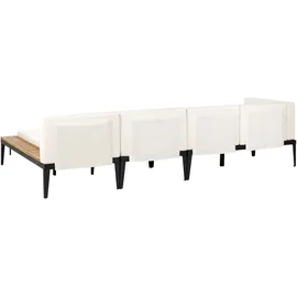 Beliani Garten Ecksofa 4-Sitzer 200 x 80 x 70 cm Hellbeige
