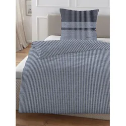 Bettwäsche Gr. 2, blau (marine), B/L: 155cm x 220cm, Renforcé, B/L: 80cm x 80cm, Renforcu00e9, 100% Baumwolle, Bettwäsche