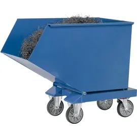 FETRA Muldenkipper Kunststoff/Stahl 0,8 m3 blau mit Rollen