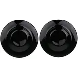 Acoroc Pizzateller Ø 32cm oder Pastateller Ø 28,5cm in Weiß oder Schwarz - 2er, 4er oder 6er Sets - Spülmaschinenfest Mikrowellengeeignet (Pasta Ø 28,5cm - Schwarz, 2 Stück)