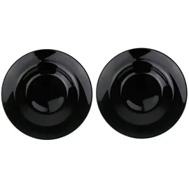 Acoroc Pizzateller Ø 32cm oder Pastateller Ø 28,5cm in Weiß oder Schwarz - 2er, 4er oder 6er Sets - Spülmaschinenfest Mikrowellengeeignet (Pasta Ø 28,5cm - Schwarz, 2 Stück)