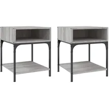 vidaXL Nachtschrank 2 Stk. 40 x 41 x 50 cm Grau