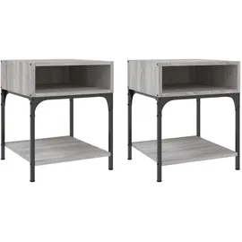 vidaXL Nachtschrank 2 Stk. 40 x 41 x 50 cm Grau