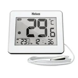 Mebus 01074 Elektronisches Umgebungsthermometer Indoor/Outdoor Weiß