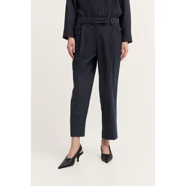 Bugatti Bundfaltenhose "elegant", Damen, Gr. 38, Normalgrößen, 390, marine, 63% Polyester, 34% Viskose, 3% Elasthan, unifarben, normal, Hosen, mit Nadelstreifen und Stretch